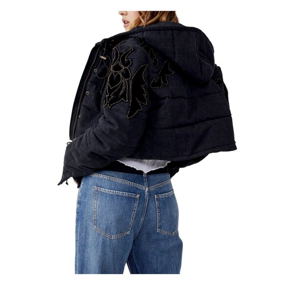 Free People Fleur de Lis Denim Puffer Jacket - Picture 5 of 16